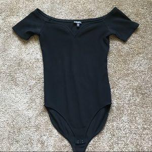 Express Black Sweetheart OTS Bodysuit